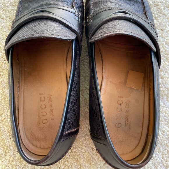 Gucci Men’s Brown Diamante Leather Penny Slip On Driving Loafers Size 11 US - Picture 10 of 15